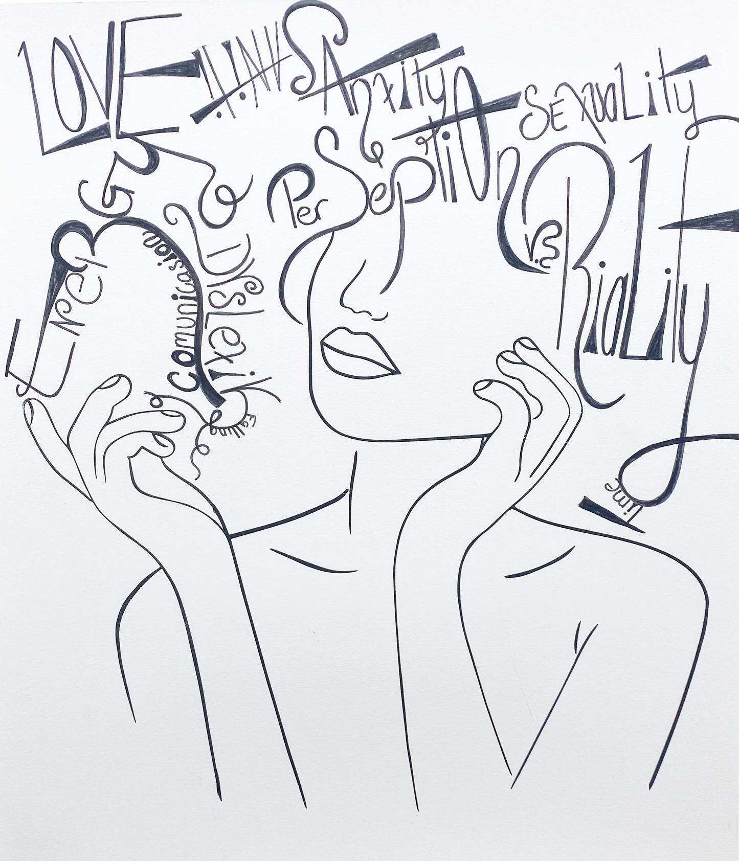 "Dyslexic Thoughts" 17x14