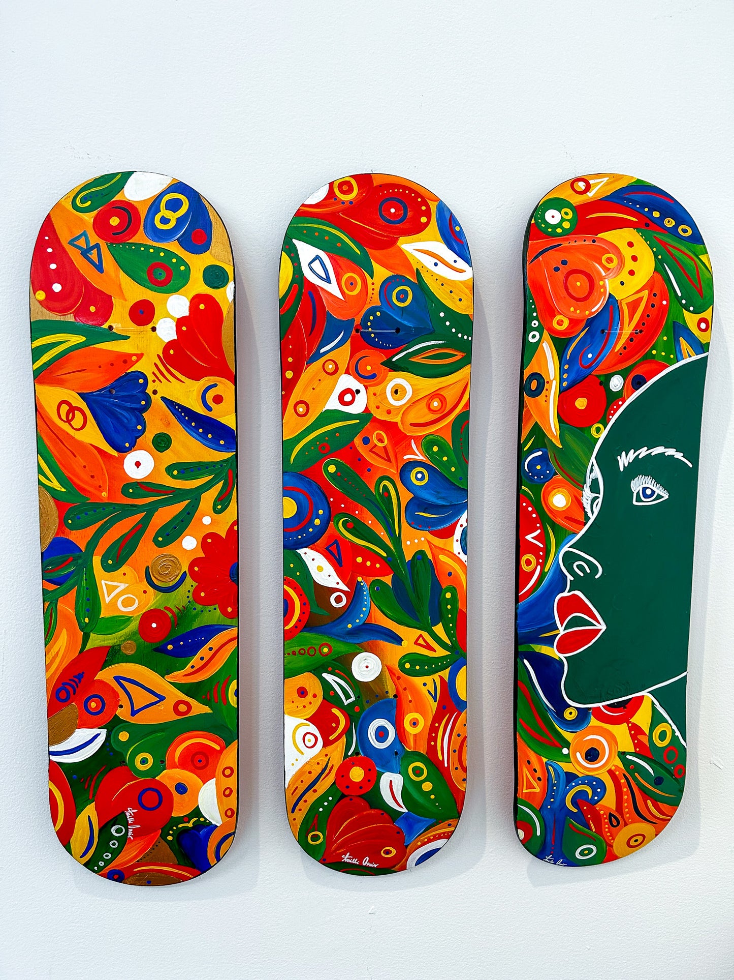 Triptych Skate Decks " In Her Own Bloom"