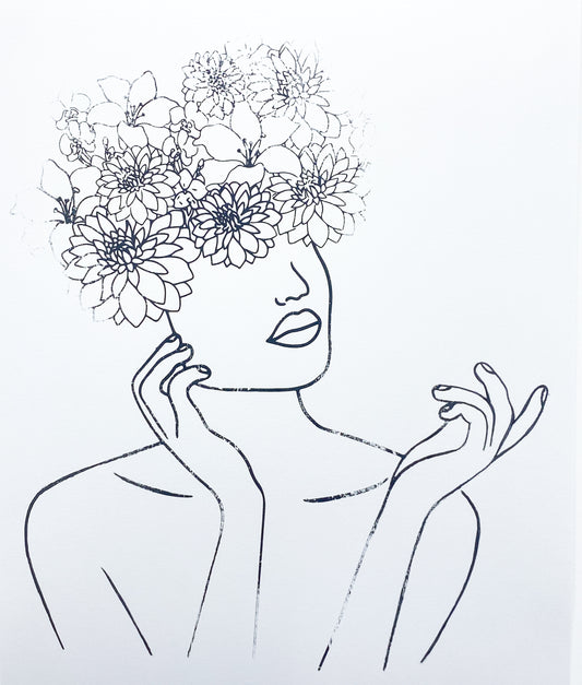 B/W  Print Blooming Harper 17x14